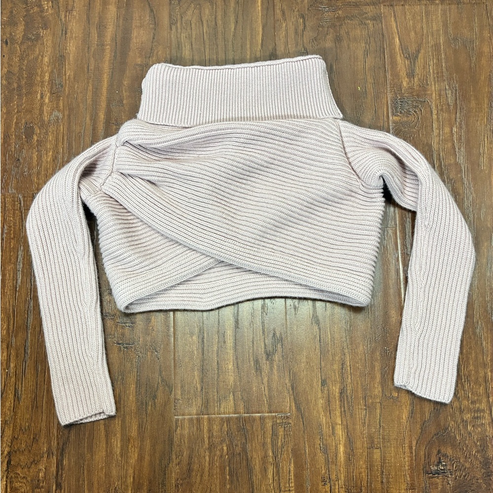 Unknown Womens XS Pink 100% Cotton Cropped Long Sleeve Coquette Y2K Shrug #SW7